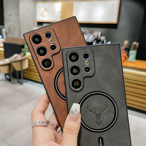Title 4, S23 Deer Head Magnetic Wireless Charger Leather...