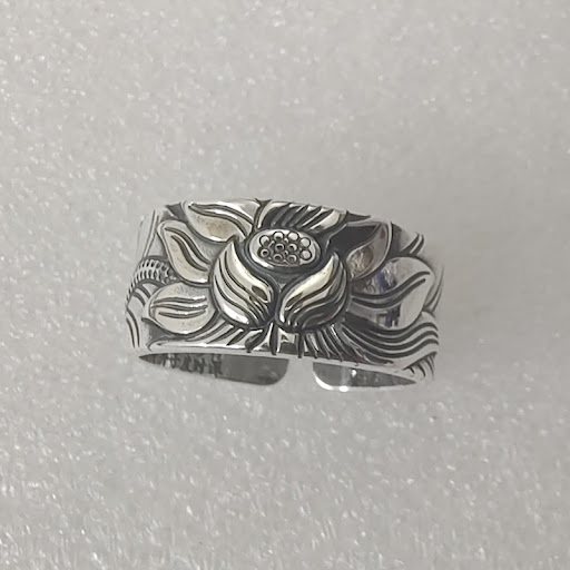 Title 3, 999 Pure Silver Ring Vintage Thai Silver Craft ...