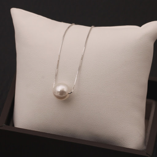 Title 5, 925 silver imitation pearl necklace