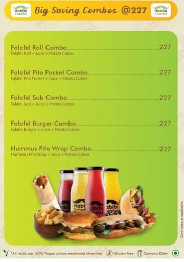 Habibi Falafel menu 