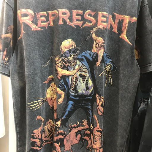 Title 4, Skull Print Washed Distressed Hip Hop Loose Men...