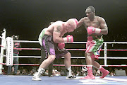 Dingaan Thobela on his way to beating Glen Catley  at Carnival City./VELI NHLAPO