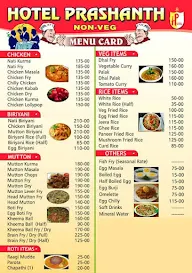 Hotel Prashanth menu 1