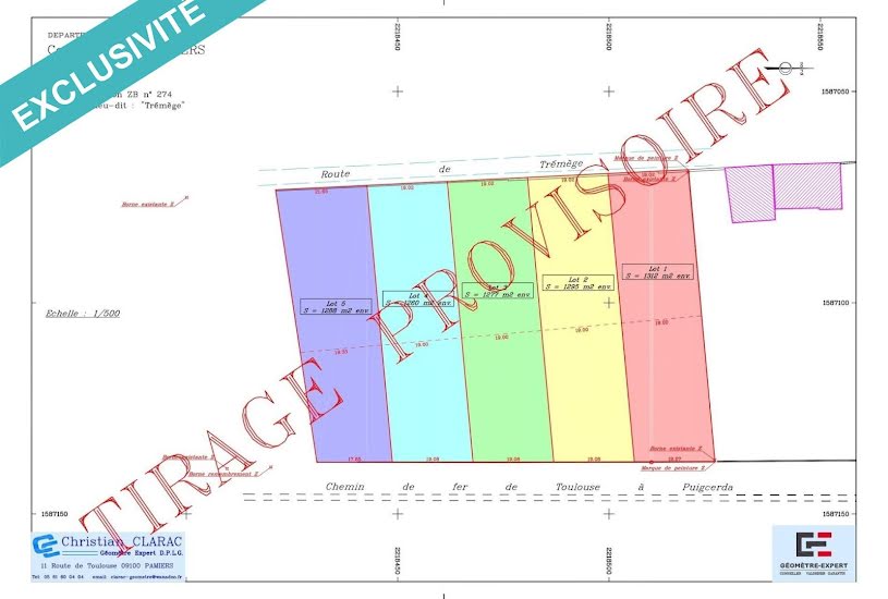  Vente Terrain à bâtir - 1 288m² à Pamiers (09100) 