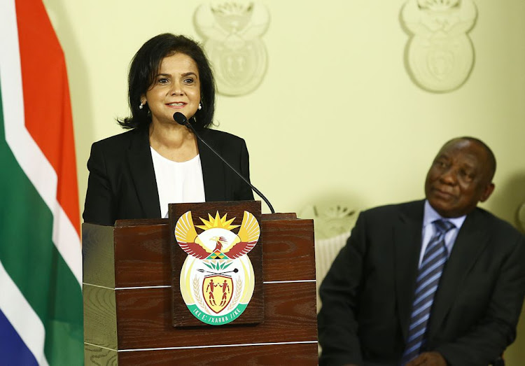 Shamila Batohi, the new national director of public prosecutions, addresses the nation after she was revealed by President Cyril Ramaphosa at the Union Buildings in Pretoria on December 4 2018.