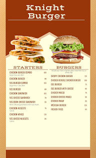 Knight Burger menu 1