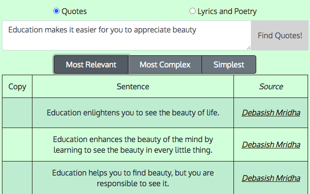 Spruce: Find quotes and lyrics Preview image 1