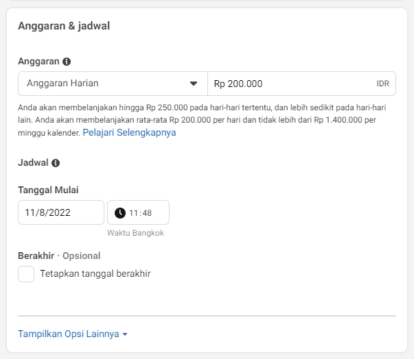 anggaran dan jadwal