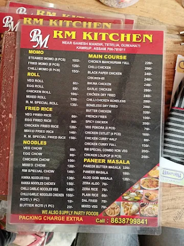 R M Kitchen menu 