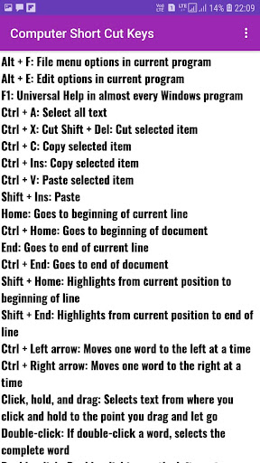 Computer Shortcut Keys  Keyboard Shortcuts