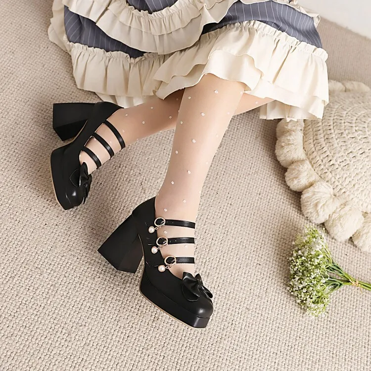 Süße Studentenschuhe mit runder Zehenpartie und Schleife, bequeme Alltagsschuhe für Schülerinnen, ideal für einen charmanten Look.