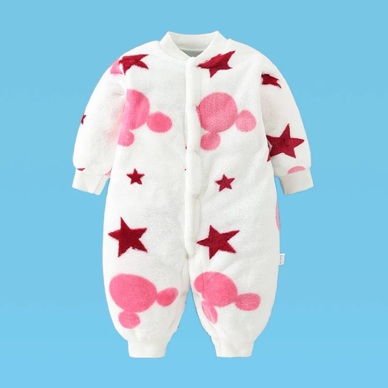 Macacão infantil de uma peça para engatinhar, romper com botão único, ideal para bebês, macio e confortável, perfeito para brincar e explorar.