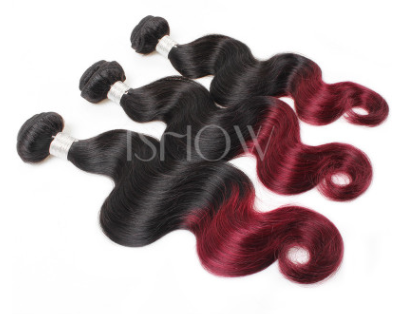 Xuchang Echthaarperücke Brasilianisches Haar Dice Curtain Weinrot Zweifarbig Body Wave Haarvorhang Erste Generation für stilvolles Styling.