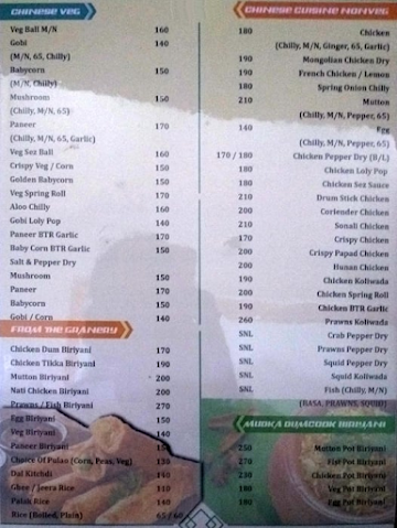 Ujwal Restaurant And Bar menu 