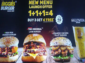 Biggies Burger menu 