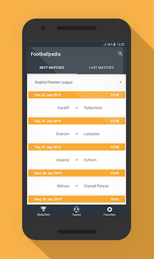 Screenshot Footballpedia - Football Sched