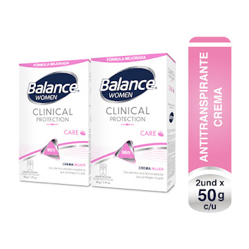 Desodorante Balance Crema Clinical Care Mujer 50 gr x 2 und  