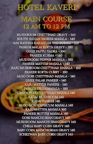 Kaveri Hotel menu 2