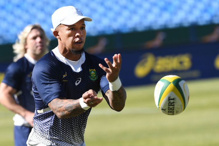 Elton Jantjies during the South Africa men's national rugby team captain's run at Loftus Versfeld on July 1 2022 in Pretoria.