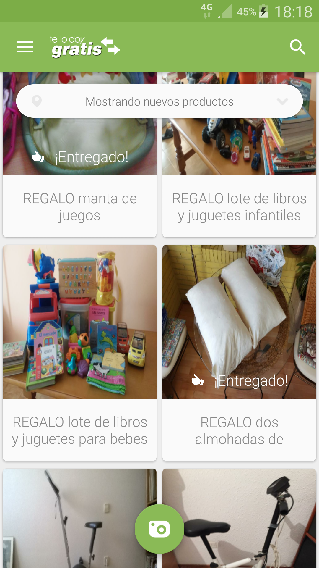Android application Telodoygratis - app to recycle and to give things screenshort