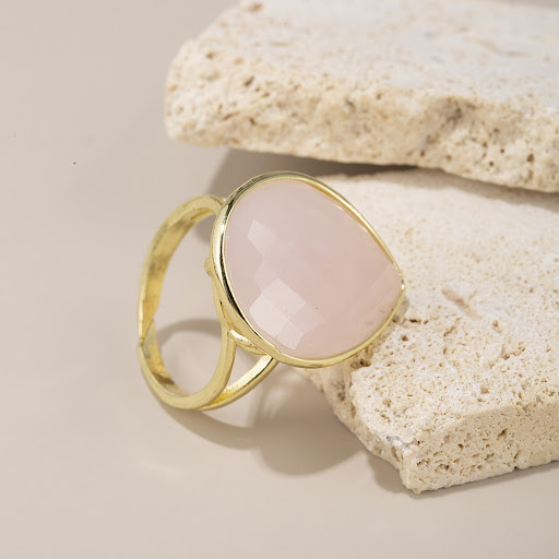 Title 25, Crystal Stone Drop-shaped Cut Adjustable Ring, ...