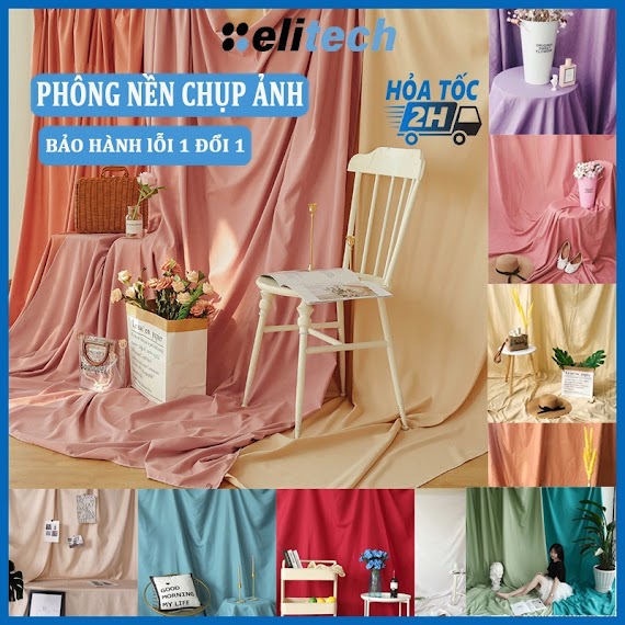 Phông Nền Chụp Ảnh, Background Chụp Ảnh, Vải Trơn Chụp Studio, Lookbook Hoặc Livestream (Tặng Kèm 4 Móc Treo)