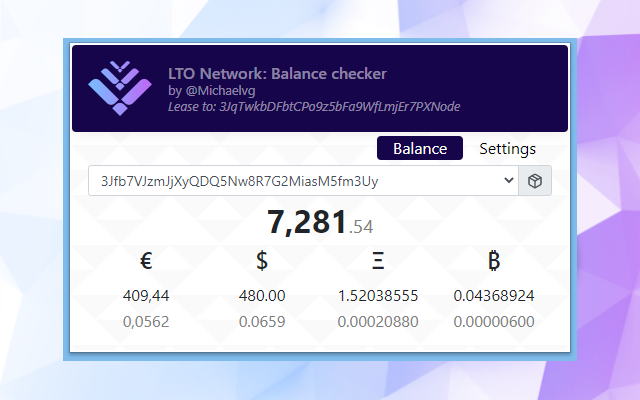 LTO Network Balance Checker Preview image 1