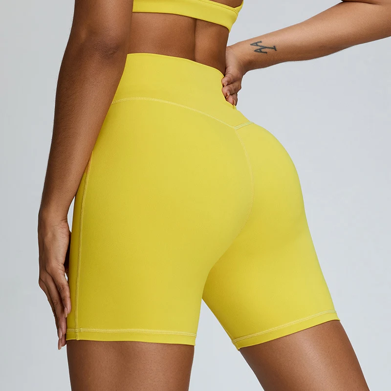 High Waist Yoga Shorts für Damen, bauchweg, zum Laufen, Radfahren, Fitness, Sommer, Nude-Feel. Perfekt für Workouts.