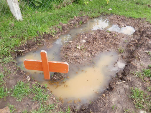 One of th sinking graves at Ndunyu Njeru public cemetery in Nyandarua, April 28, 2018. /NDICHU WAINAINA