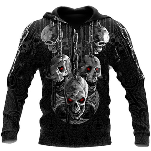 Title 5, Mens Long Sleeve Horror Skull Print 3D Sweater...