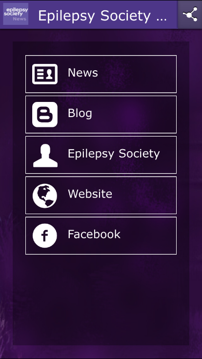 Epilepsy Society news Screen 1