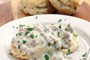 Herbed Biscuits with Sausage Gravy