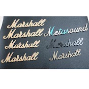 Chữ Marshall, Logo Marshall Trắng Bóng, Dán Trang Trí Loa. 3 Kích Thước