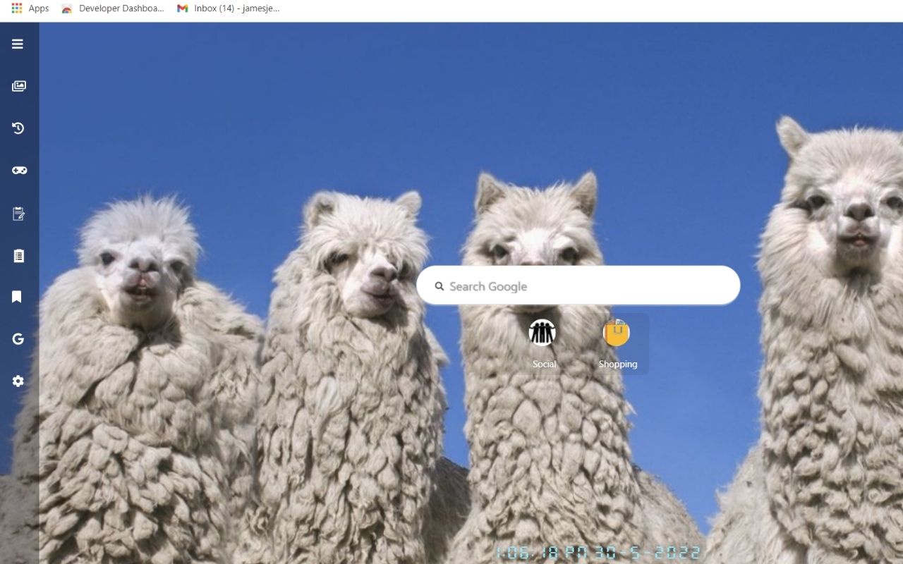 Alpaca Wallpaper New Tab Theme [Install] Preview image 0