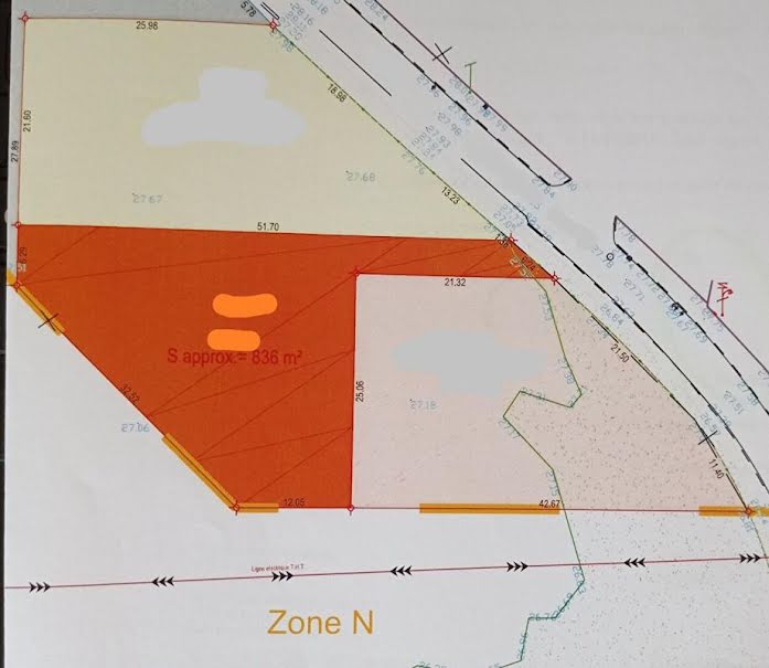 Vente terrain  836 m² à Cubnezais (33620), 77 000 €