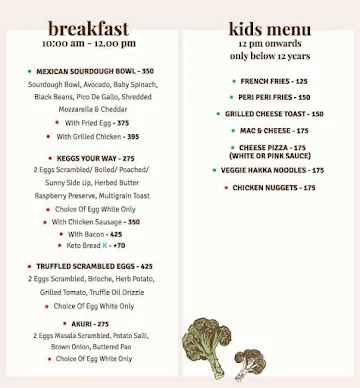 The Cafe by Foodhall menu 