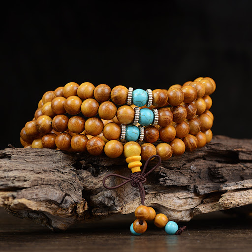 Title 5, Purple Sandalwood Wooden Buddha Beads Bracelet ...
