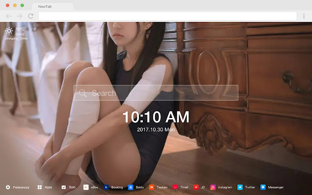 Snowy skin cute HD new tab theme