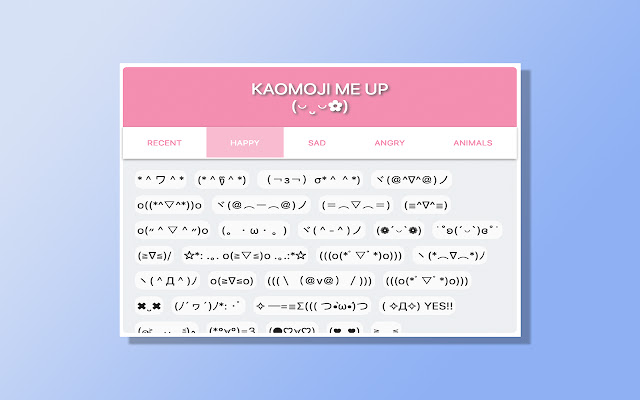 Kaomoji Me Up chrome extension