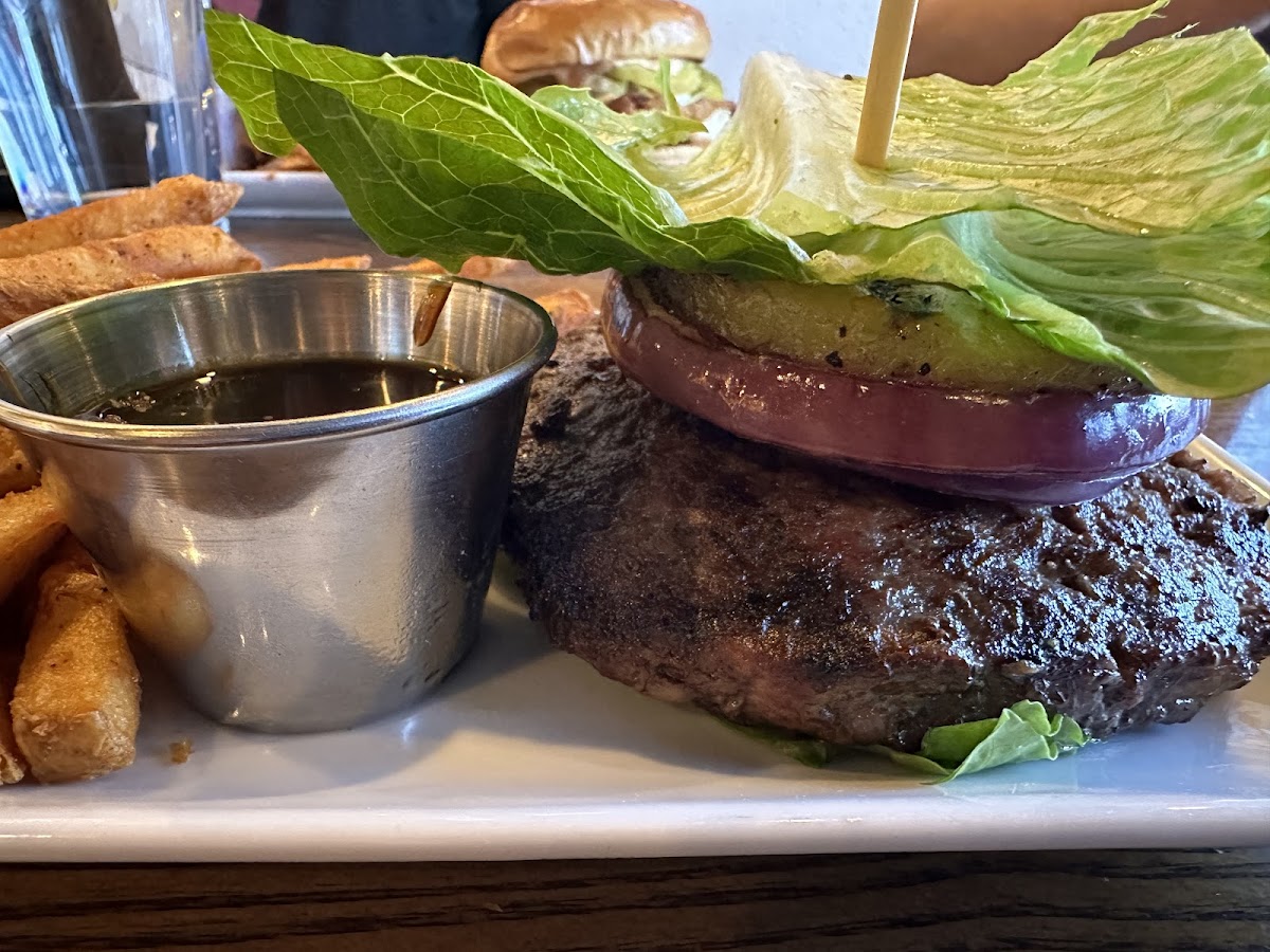 Teriyaki burger with the house bbq sauce.