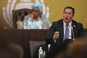 DA leader John Steenhuisen during the motion of no confidence at parliament in Cape Town. 