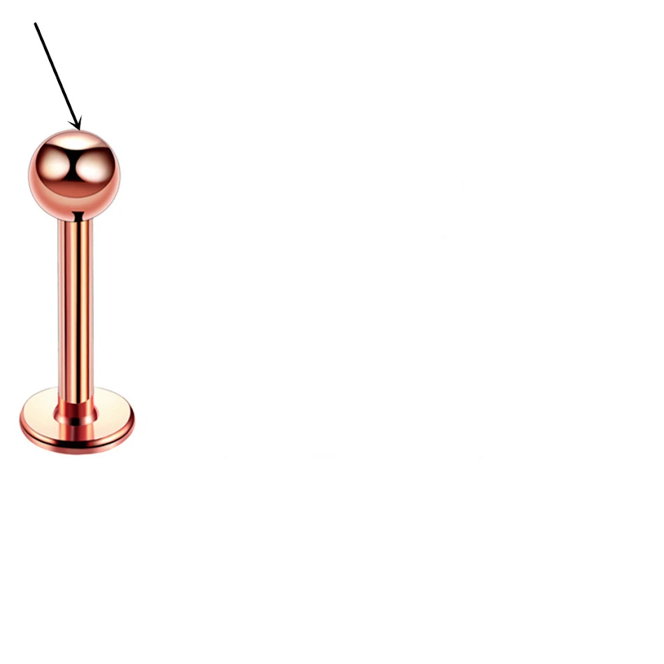 Labret en Acier Inoxydable avec Cône et Boule Multicolore. Plusieurs Tailles. Piercing pour Lèvre, Oreille, Cartilage. Design élégant et durable.