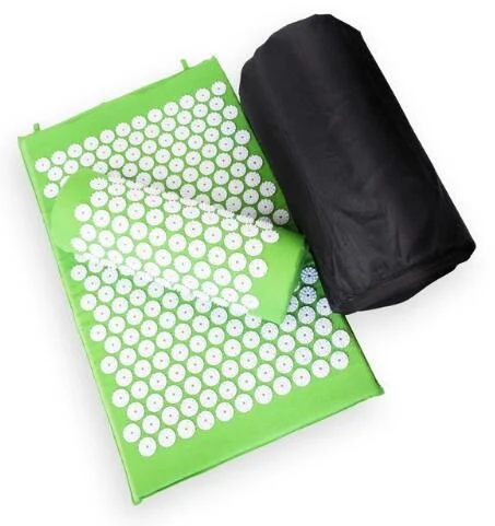Tapis d'acupuncture à boucle ronde 27 aiguilles, tapis de yoga, ensemble de massage 3 pièces Détente et soulagement de la douleur