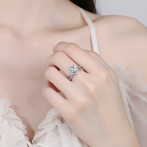 Title 1, Diamond inlaid crown womens proposal ring for ...