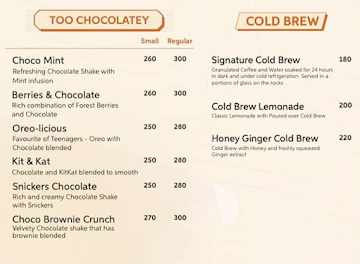 Tan Coffee menu 