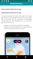 User guide for Uber driver app Screenshot