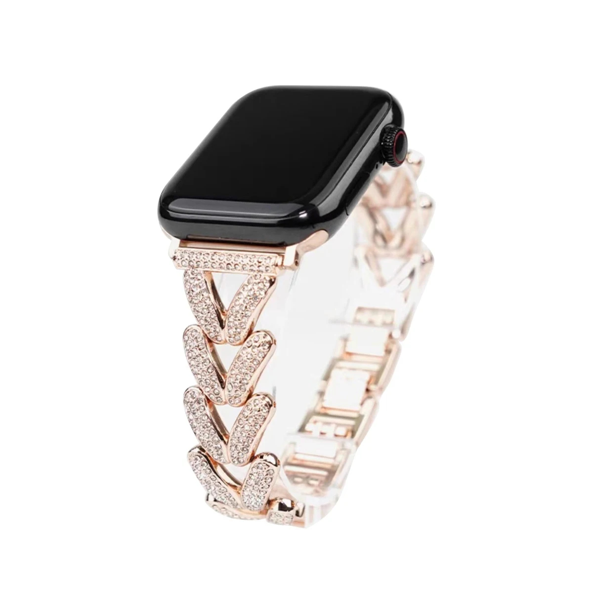 Title 2, Exquisite V-shaped Metal Strap Embedded with Di...