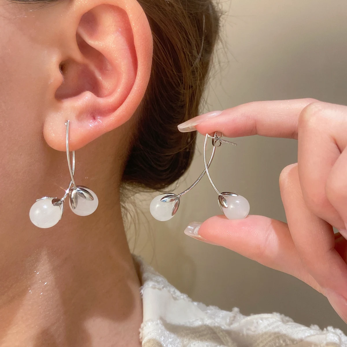 Title 5, Pendientes de cereza de moda para mujer, dulces...
