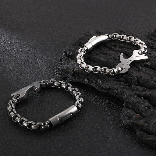 Title 3, Stainless Steel Creative Hip Hop Bracelet for M...