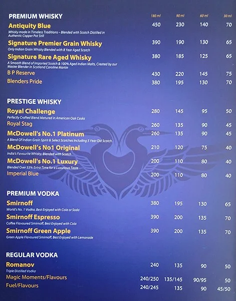 Hotel Atharva menu 